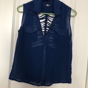 Tank top with open back